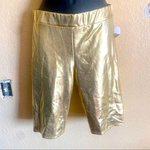 Shiny Gold Biker Shorts